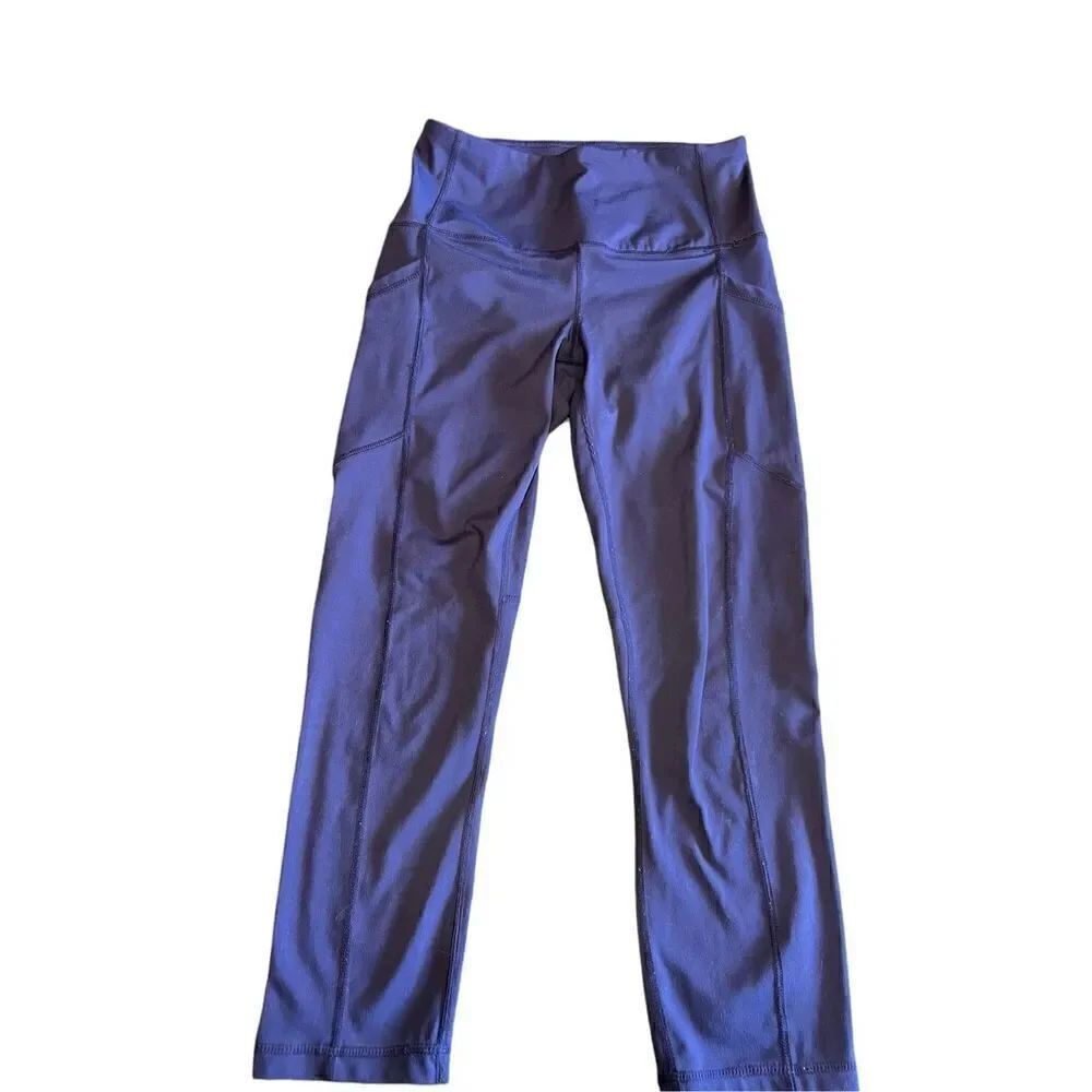 Yogalicious lux purple small leggings side pockets comfy yoga Pilates 